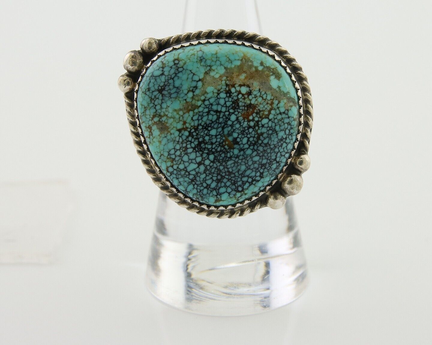 Navajo Handmade Ring 925 Silver Turquoise Native Artist C.80's
