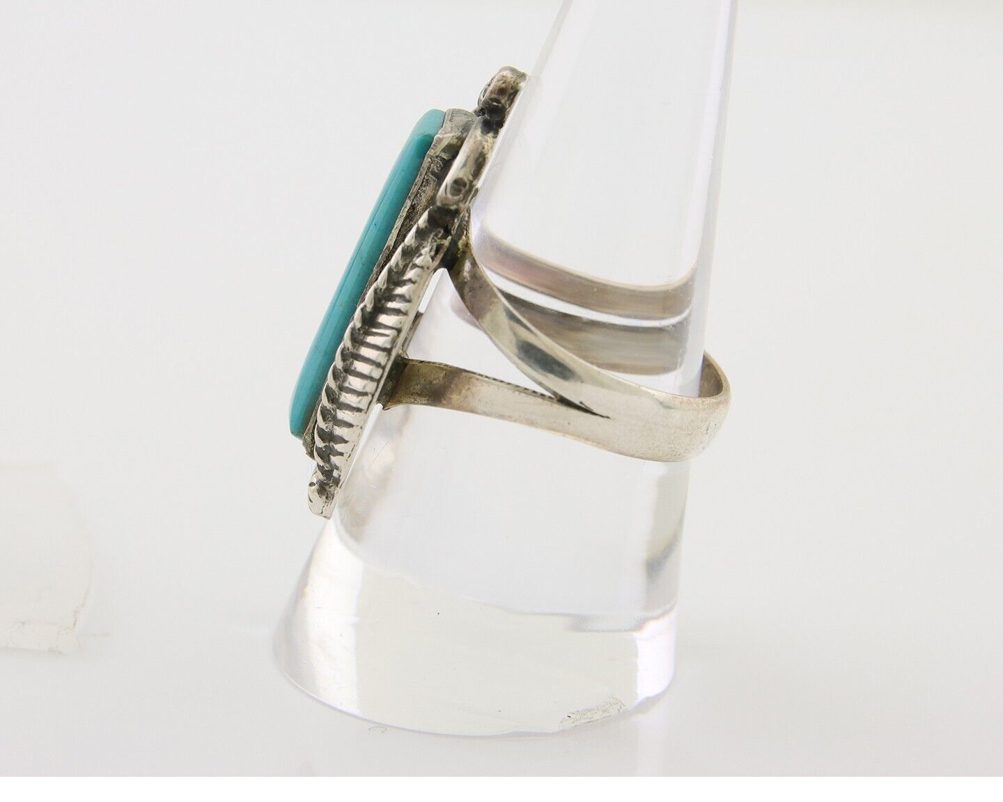 Navajo Handmade Ring 925 Silver Natural Turquoise Native Artist C.80's