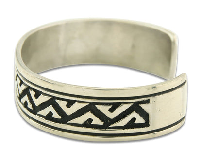Mens's Navajo Bracelet 925 Silver Artist Signed Thomas Singer Cuff Made 1980's