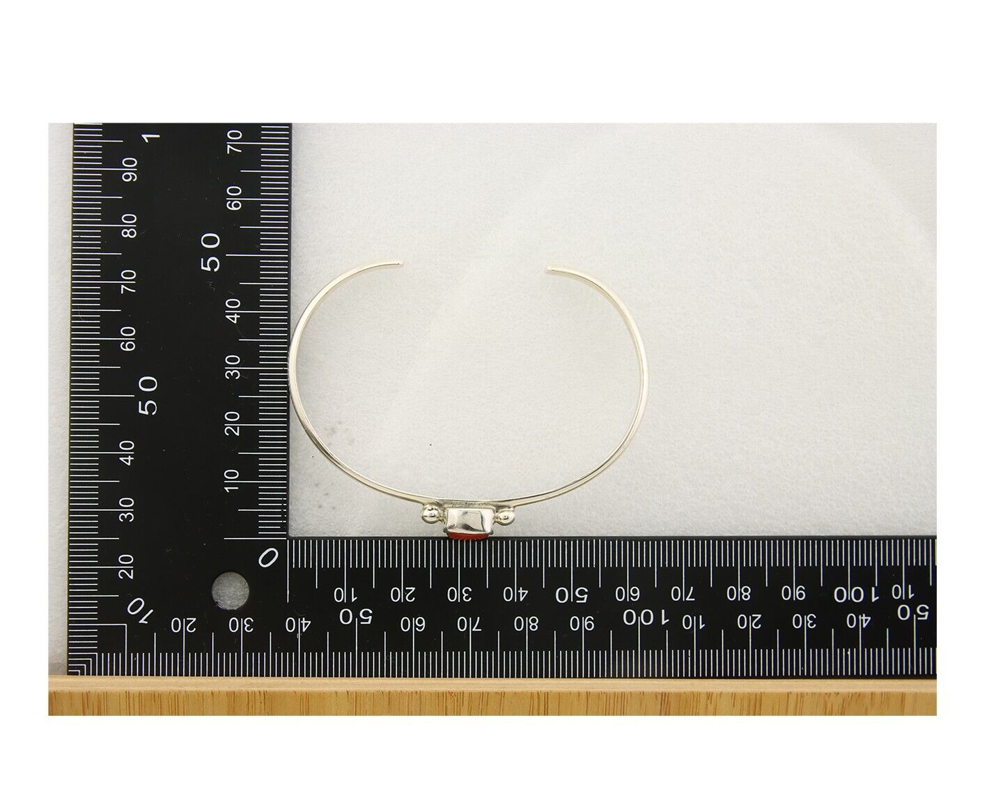 Navajo Bracelet .925 Silver Natural Red Coral Cuff Native American Artist C.80's