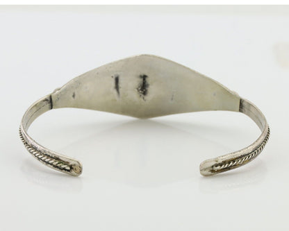 Navajo Handmade Bracelet 925 Silver Spiderweb Turquoise Native American C.80's