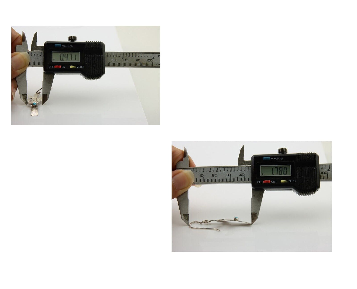 Navajo Handmade Cactus Earrings 925 Silver Natural Turquoise Native Artist C.80s