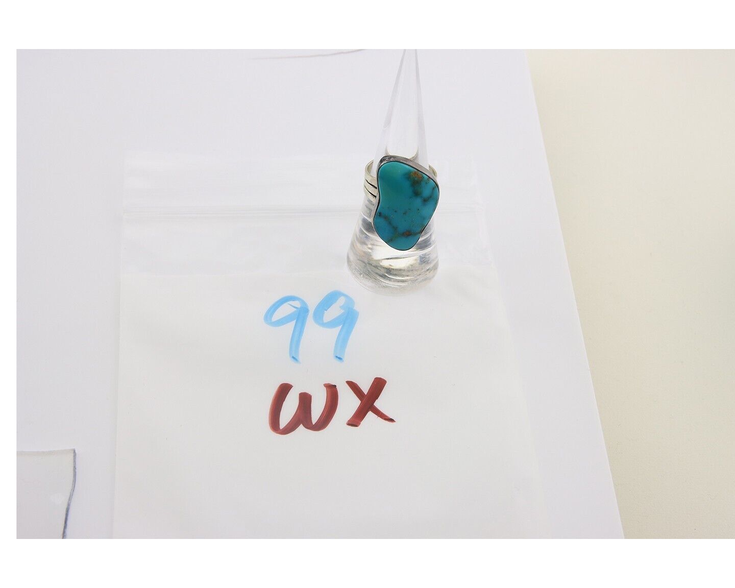 Navajo Ring 925 Sterling Natural Blue Turquoise Native Artist C.80's Size 7.25