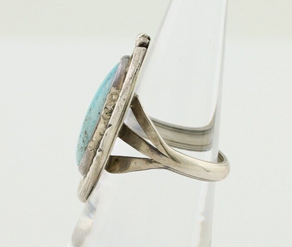 Navajo Ring 925 Silver Natural Blue Turquoise Native American Artist C.80's
