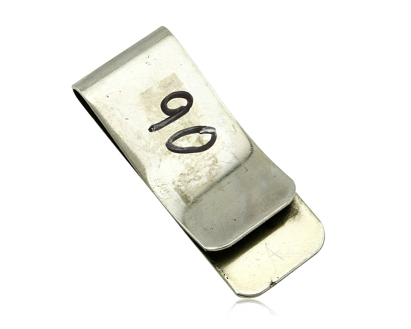 Navajo Money Clip .925 Silver & Nickle Sleeping Beauty Turquoise Artist Native