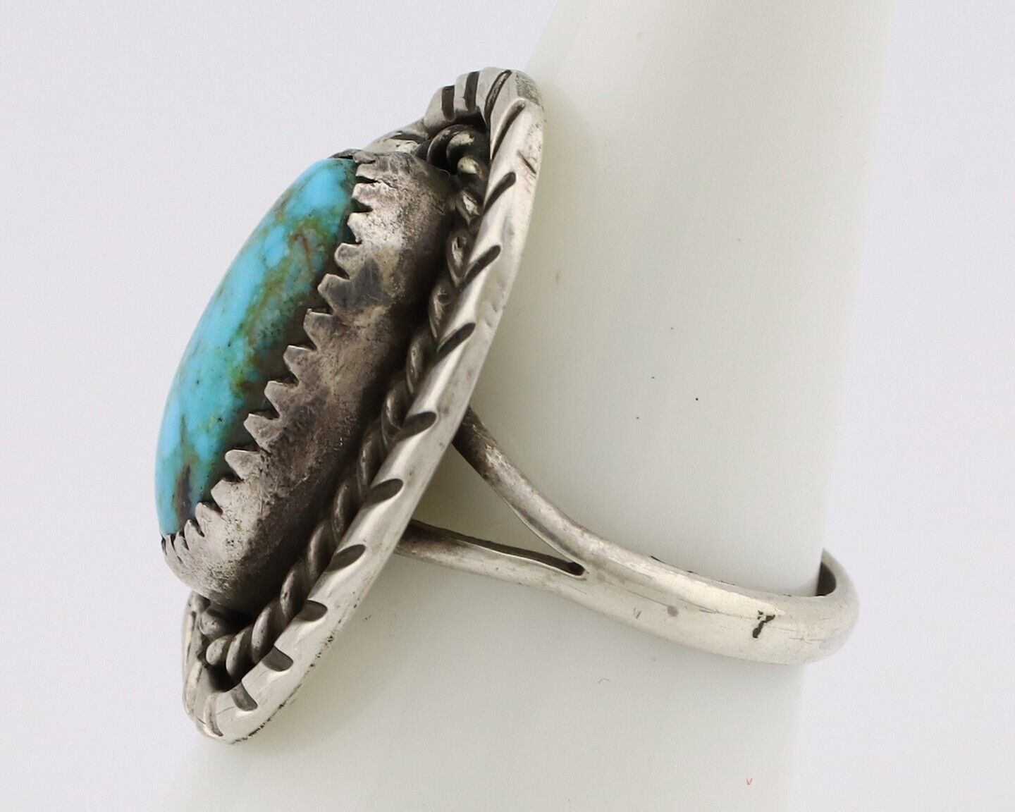 Navajo Handmade Ring 925 Silver Turquoise Native American Artist C.80's
