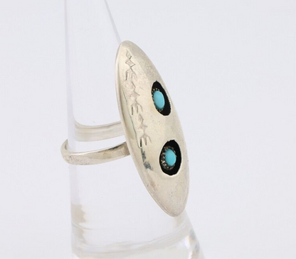 Navajo Ring 925 Silver Natural Blue Turquoise Native American Artist C.80's
