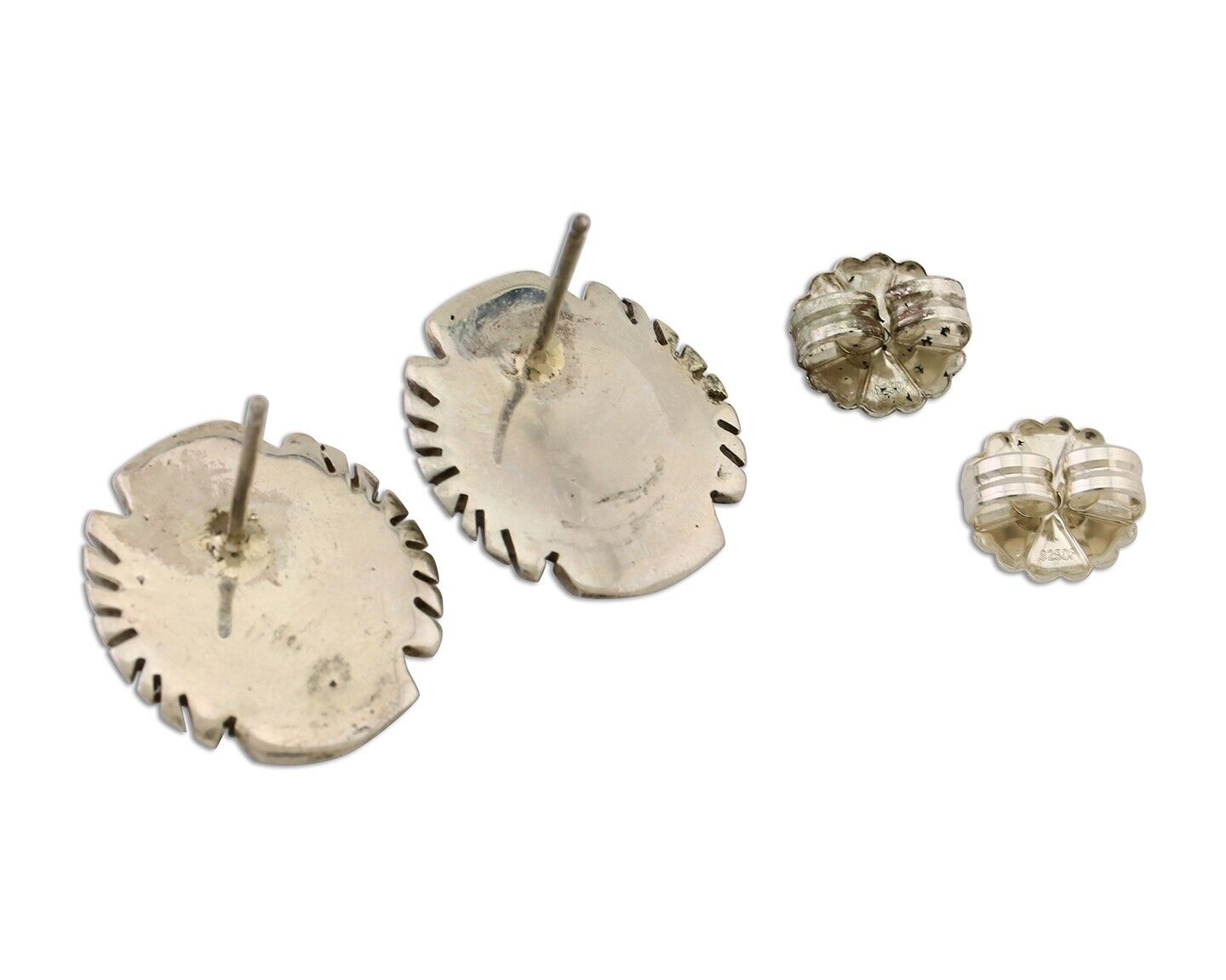 Navajo Earrings 925 Silver Natural Mined Turquoise Native American Artist C.80's