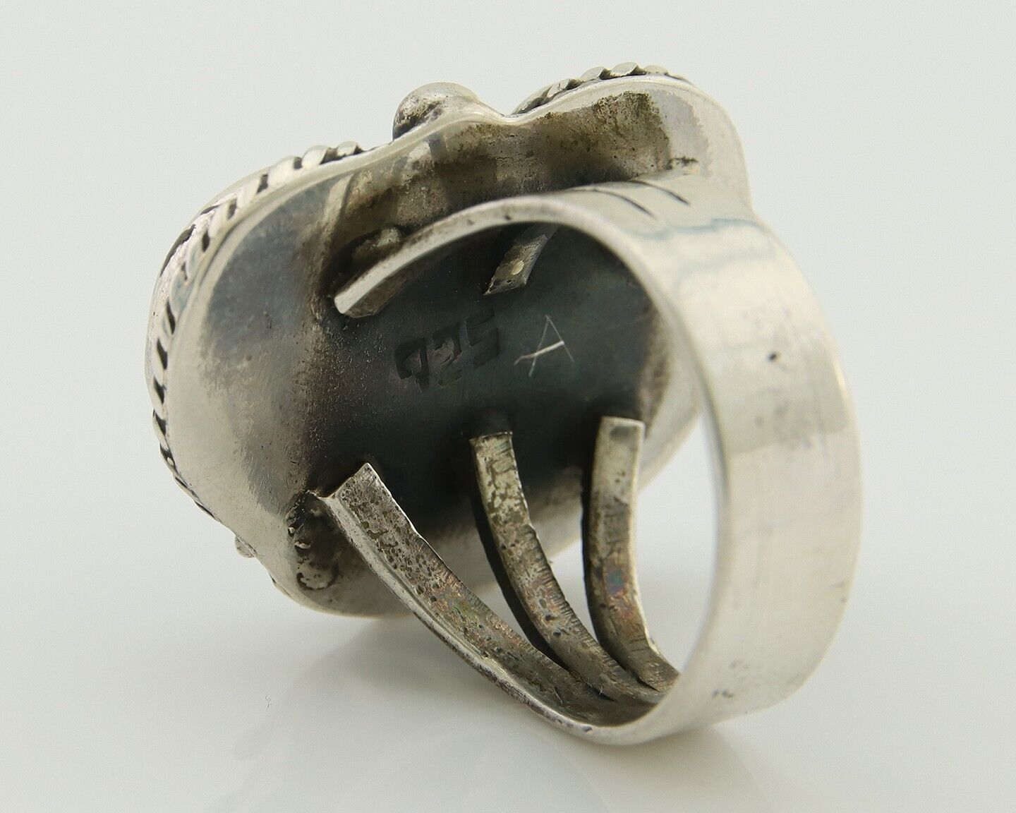 Navajo Handmade Ring 925 Silver Turquoise Native Artist C.80's