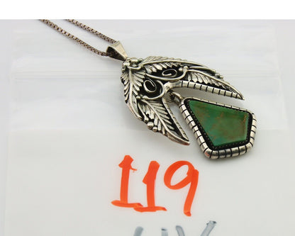 Navajo Necklace 925 Silver Royston Turquoise Artist Signed MN C.80's