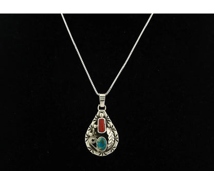 Navajo Necklace Sterling Authentic Gemstone Traditional Signed Teepee