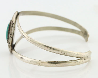 Navajo Bracelet 925 Silver Kingman Turquoise Artist Signed IJC C.80's
