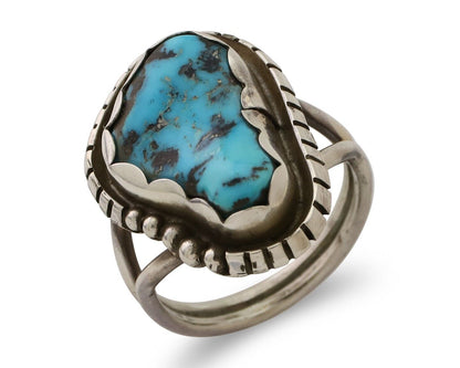 Navajo Handmade Ring 925 Silver Turquoise Signed Tony Guerro C.80's