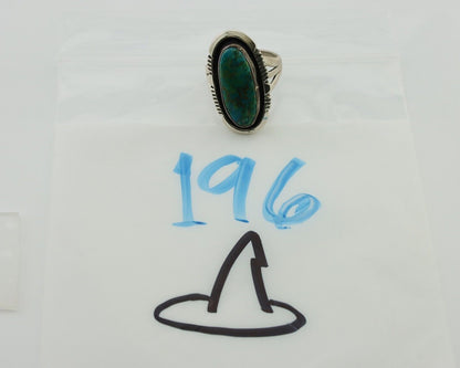 Navajo Ring 925 Silver Natural Kingman Turquoise Native American Artist C.80's
