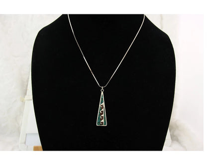 Navajo Necklace Sterling Silver Authentic Inlaid Gemstone Native American