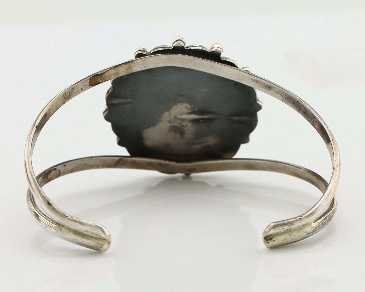 Navajo Bracelet 925 Silver Kingman Turquoise Native American Artist C.80's