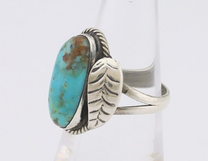 Navajo Ring 925 Silver Blue Gem Turquoise Native American Artist C.80's