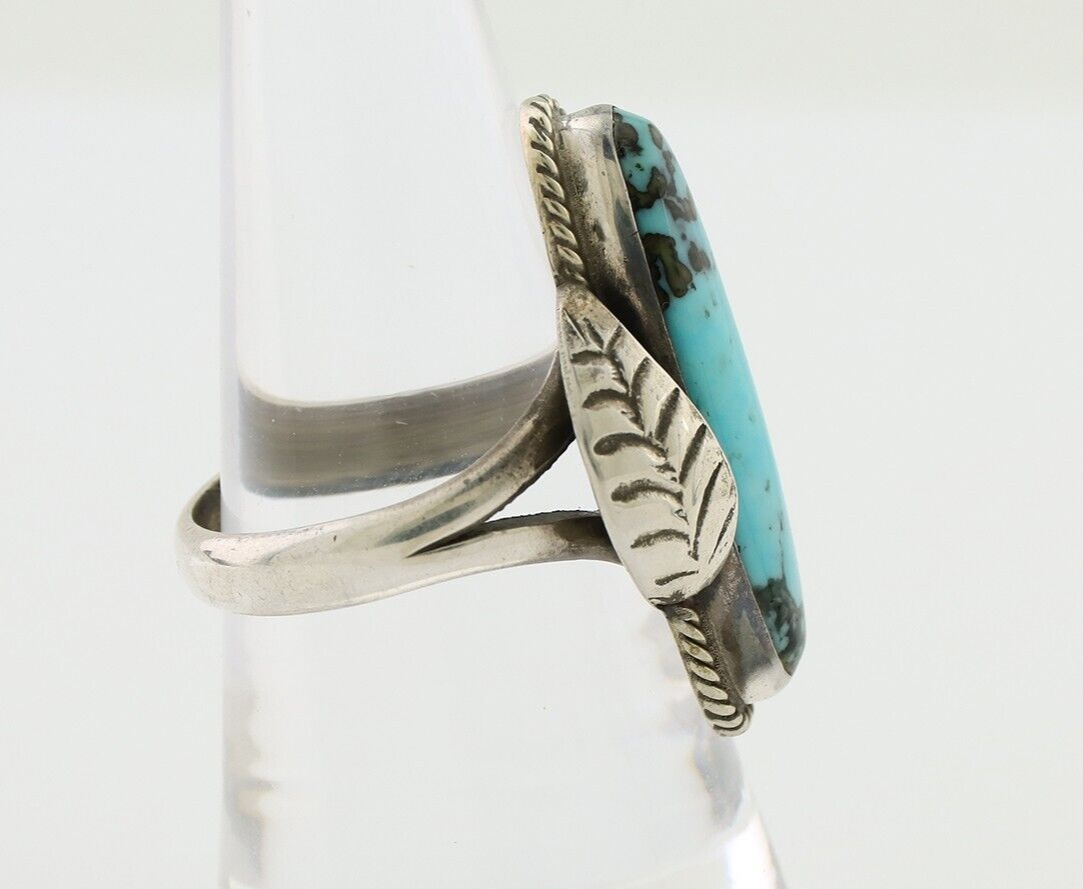 Navajo Handmade Ring 925 Silver Natural Turquoise Native American Artist C.80's