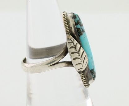 Navajo Handmade Ring 925 Silver Natural Turquoise Native American Artist C.80's