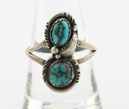 Navajo Ring 925 Silver Natural AAA Blue Spiderweb Turquoise Tom Willeto C.80's