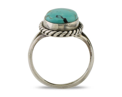 Navajo Ring 925 Silver Natural Blue Turquoise Native American Artist C.80's