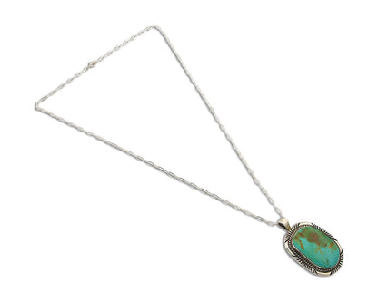 Navajo Necklace 925 Silver Natural Turquoise Artist Native American C.80's
