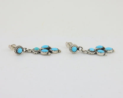 Navajo Paw Earrings 925 Silver Blue Turquoise Native American Artist C.80's