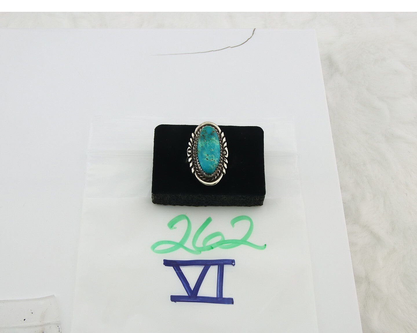 Vintage Navajo Ring 925 Sterling Silver Authentic Turquoise Handmade Size 6.75