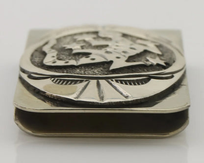 Navajo Lizard Money Clip .925 Silver & .999 Nickle Signed Gibson Gene C.80's