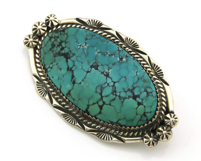 Navajo Handmade Pin Pendant Sterling Silver Turquoise Vintage Artist Signed D