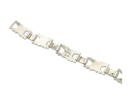 Vintage Navajo Bracelet 925 Silver Handmade Authentic Traditional Signed DM