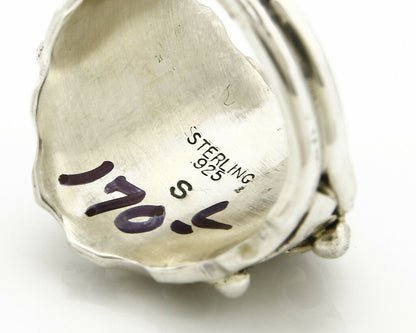 Navajo Eagle Ring .925 SOLID Silver & 12k GF Handmade Signed Artist S Circa 1980