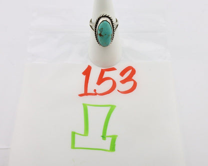 Navajo Ring 925 Silver Kingman Turquoise Native American Artist C.80's