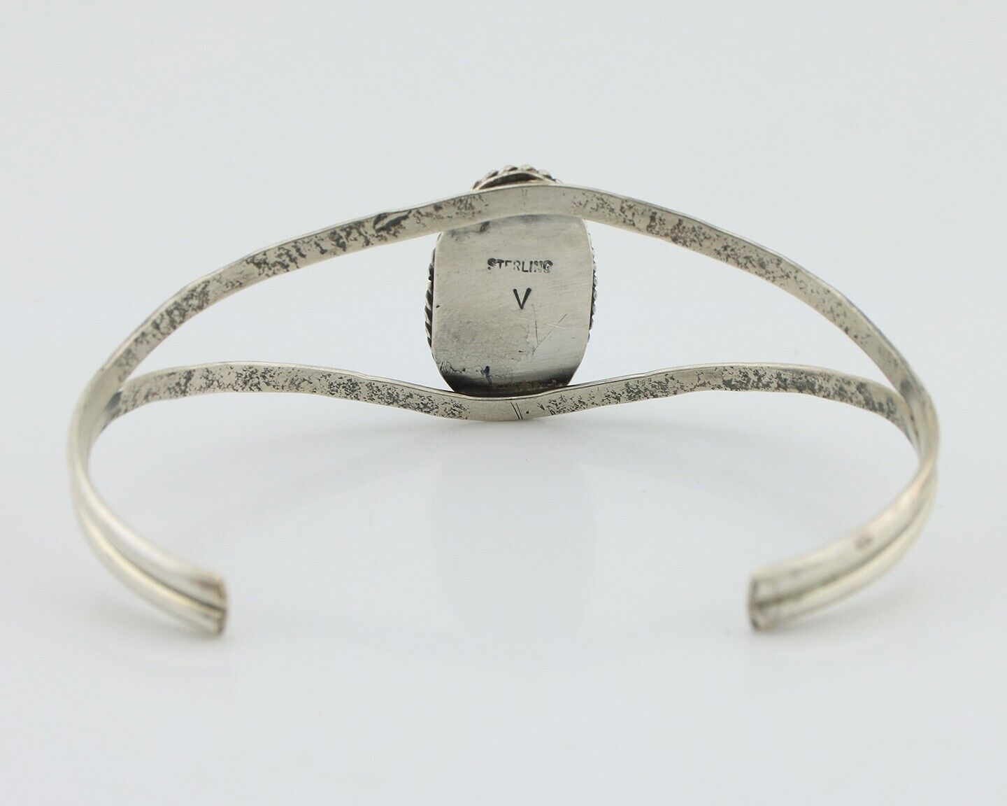 Navajo Bracelet 925 Silver Sleeping Beauty Turquoise Signed Robert Vandover C80s