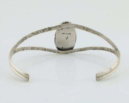 Navajo Bracelet 925 Silver Sleeping Beauty Turquoise Signed Robert Vandover C80s