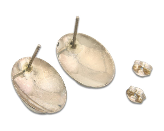 Navajo Earrings 925 Silver Natural Malachite Native American Artist C.80's