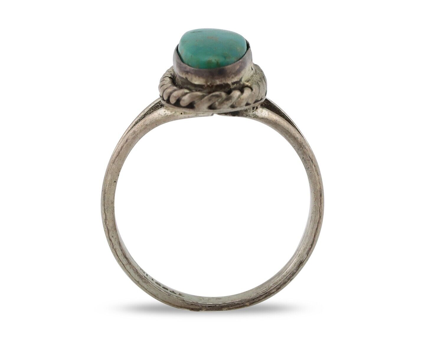 Navajo Ring 925 Silver Blue Turquoise Native American Artist C.80's