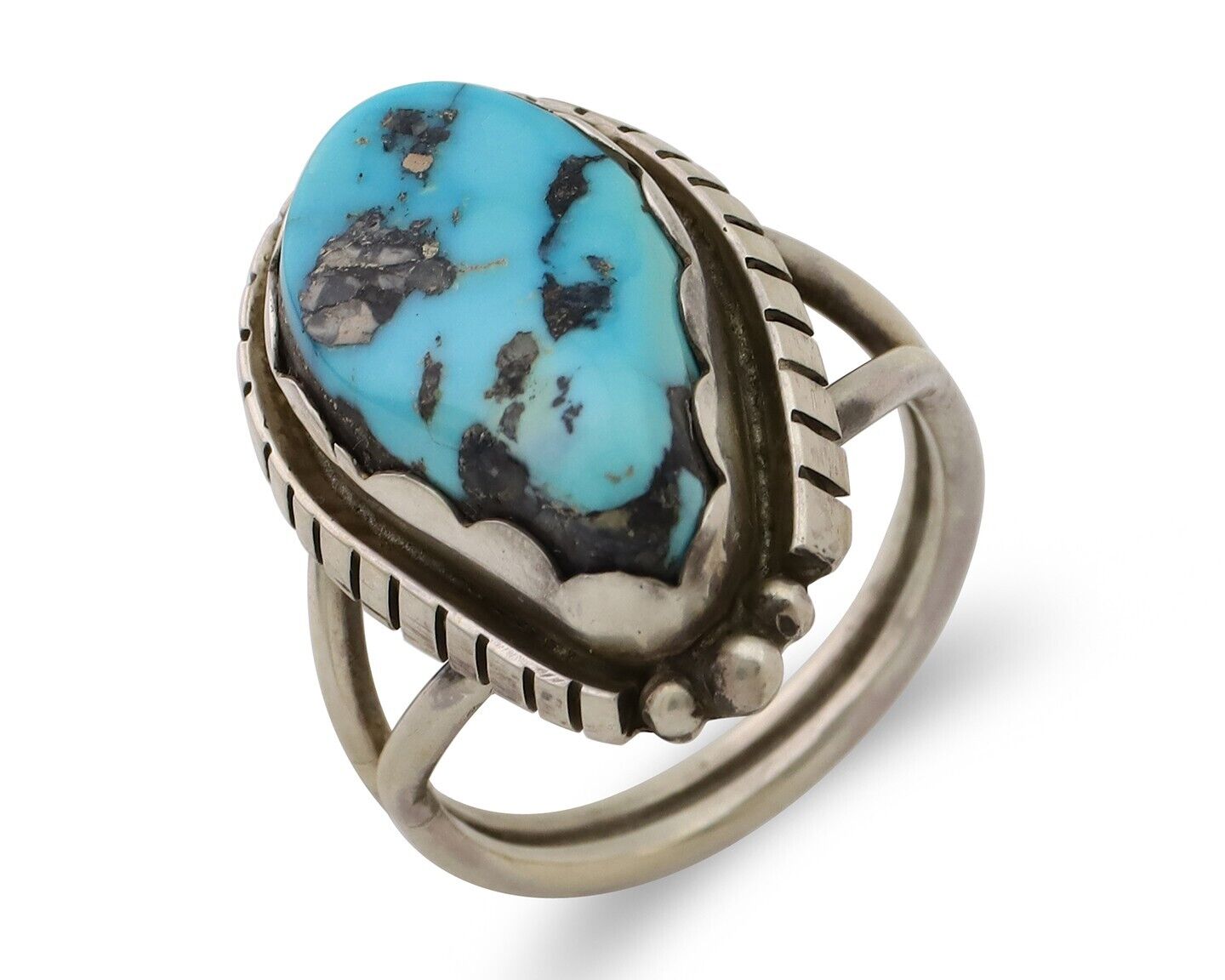 Navajo Handmade Ring 925 Silver Turquoise Signed Tony Guerro C.80's