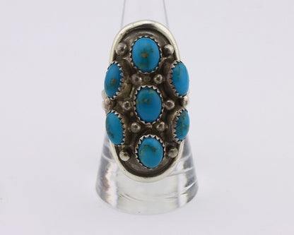 Navajo Ring 925 Silver Arizona Turquoise Artist Signed BM C.80's