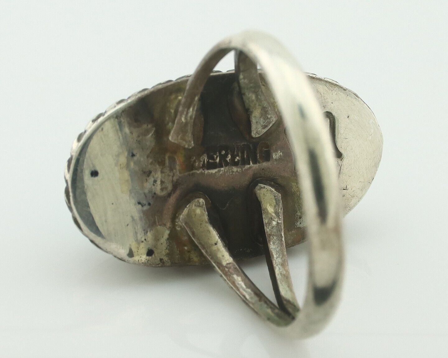 Navajo Ring 925 Silver Natural Blue Turquoise Signed M Montoya C.80's