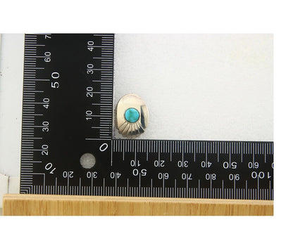 Navajo Earrings 925 Silver Handmade Natural Turquoise Signed Wilson Padila C80s