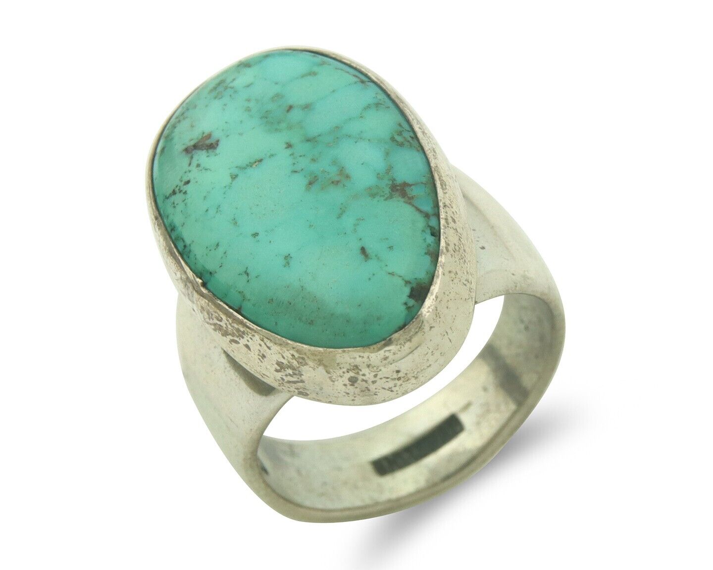 Navajo Ring 925 Sterling Turquoise Handmade Signed M Montoya C.80's Size 8.5