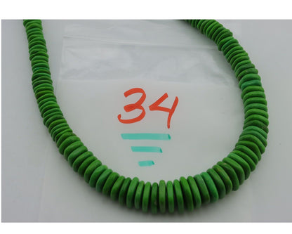 Navajo Necklace 925 Silver Green Apple Mojave Turquoise Native American Artist