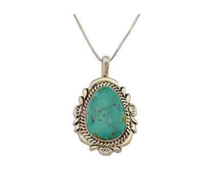 Navajo Necklace Pendant 925 Silver Turquoise Signed Billy Eagle C.80's