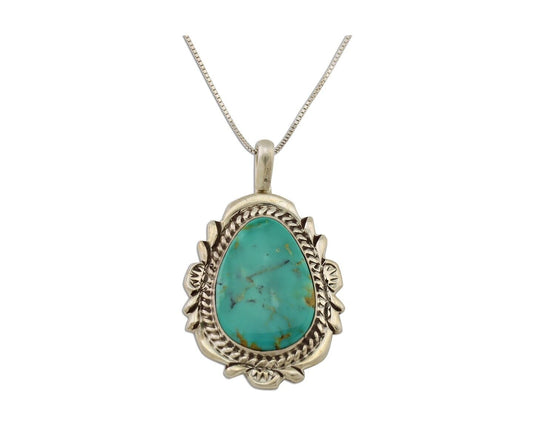 Navajo Necklace Pendant 925 Silver Turquoise Signed Billy Eagle C.80's