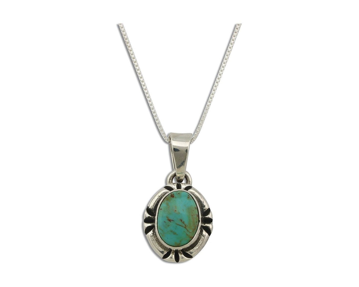 Navajo Necklace 925 Silver Arizona Turquoise Handmade Signed Gecko C.90's