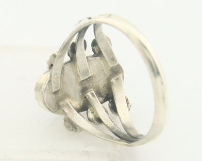 Navajo Ring 925 Sterling Natural Lapis Handmade Native Artist C.80's