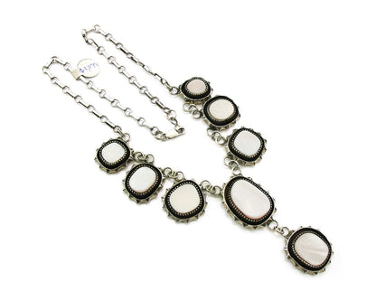 Navajo Necklace 925 Sterling Silver Pink Muscle Vintage Artist Signed P Attakai