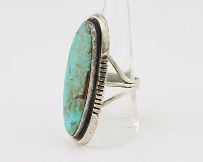 Navajo Ring 925 Silver Kingman Turquoise Artist Signed Doug Zachary C.80's