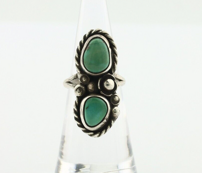 Navajo Ring 925 Silver Natural Blue Turquoise Native American Artist C.80's